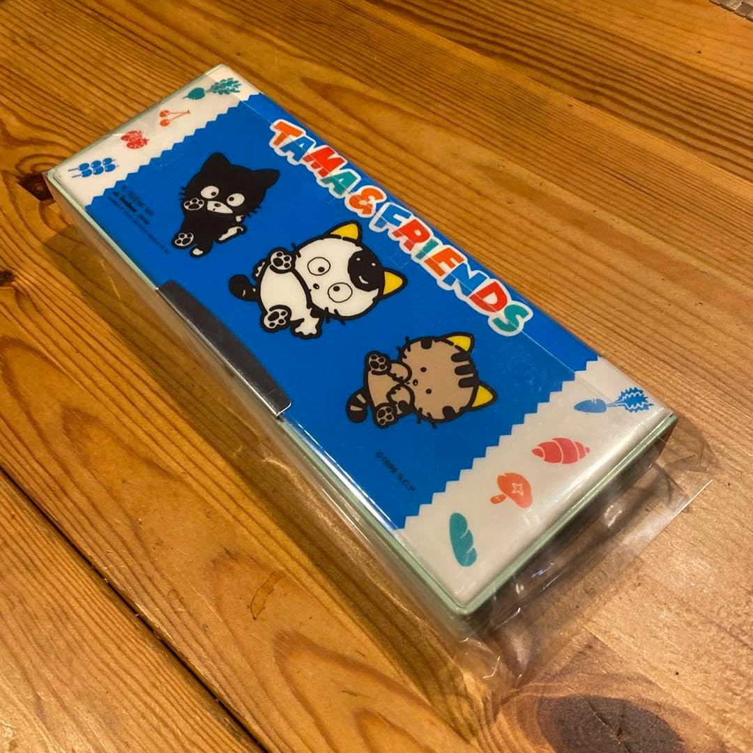 TAMA & FRIENDS システム筆箱 平成レトロ 1989年 青 当時物 音符 筆箱 平成
