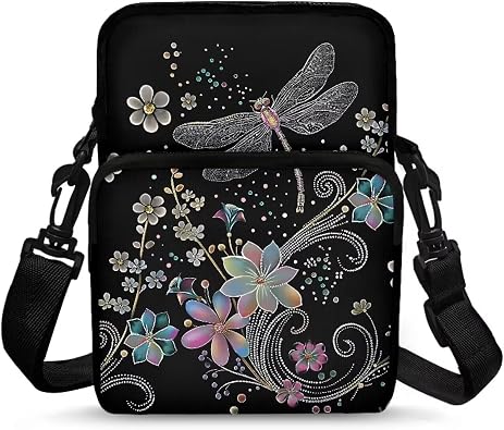 Crossbody Bag Sling Purse for Women Men Kids Cell Phone Holder Zipper Closure with Removable Adjustable Strap