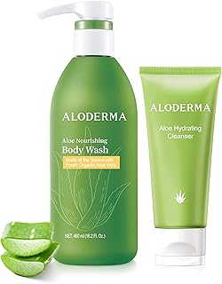 Aloderma Set de ducha de aloe - Gel de baño n...