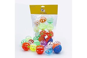 12-Piece Plastic Lattice Balls for Cats with Bells