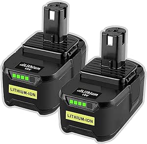 2Pcs Ersatz für Ryobi Akku 18V 5,0Ah RB18L50 RB18L25 RB18L15 RB18L13 P108 P107 P122 P104 P102