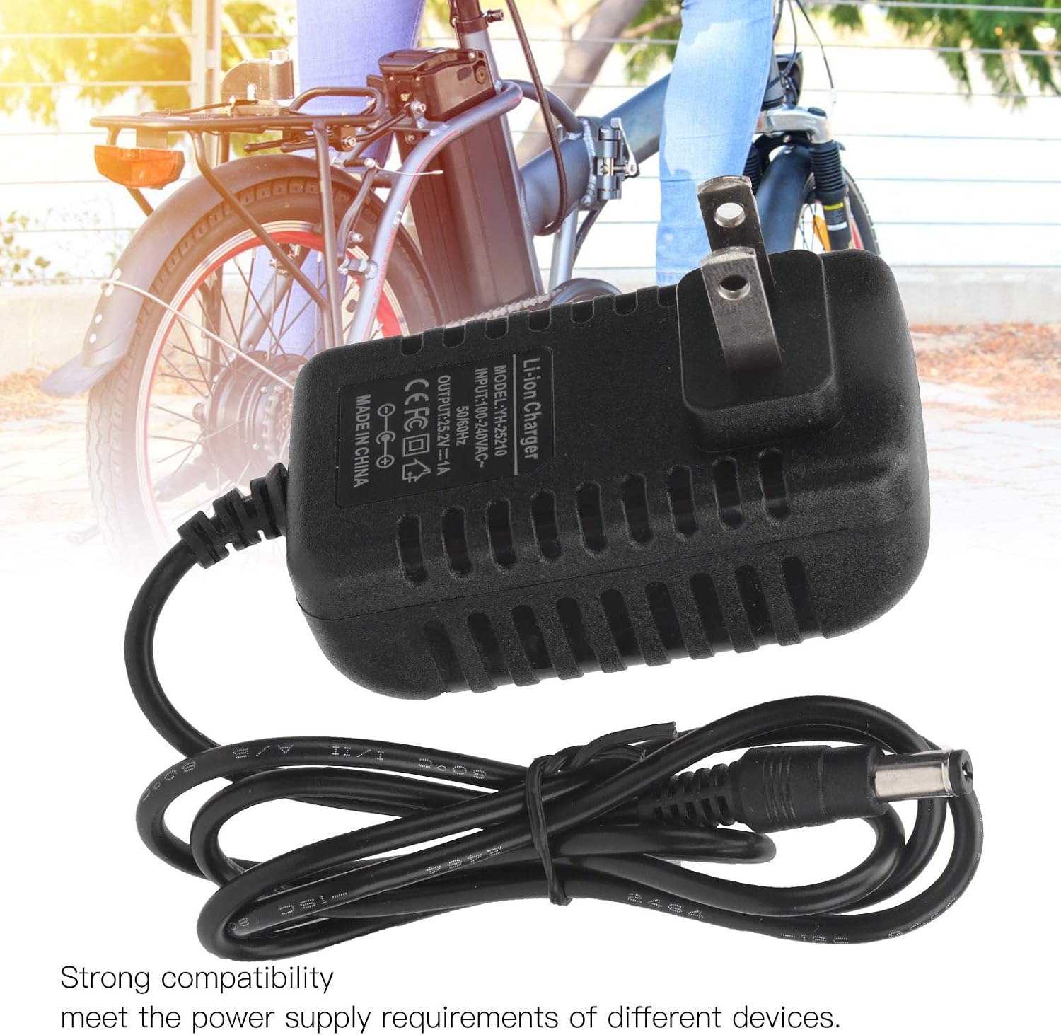 Dilwe charger connected to a device, possibly an e-bike battery