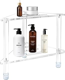 Acrylic Corner Shower Stool for Shaving Legs 14.3''H Clear Waterproof Fo...