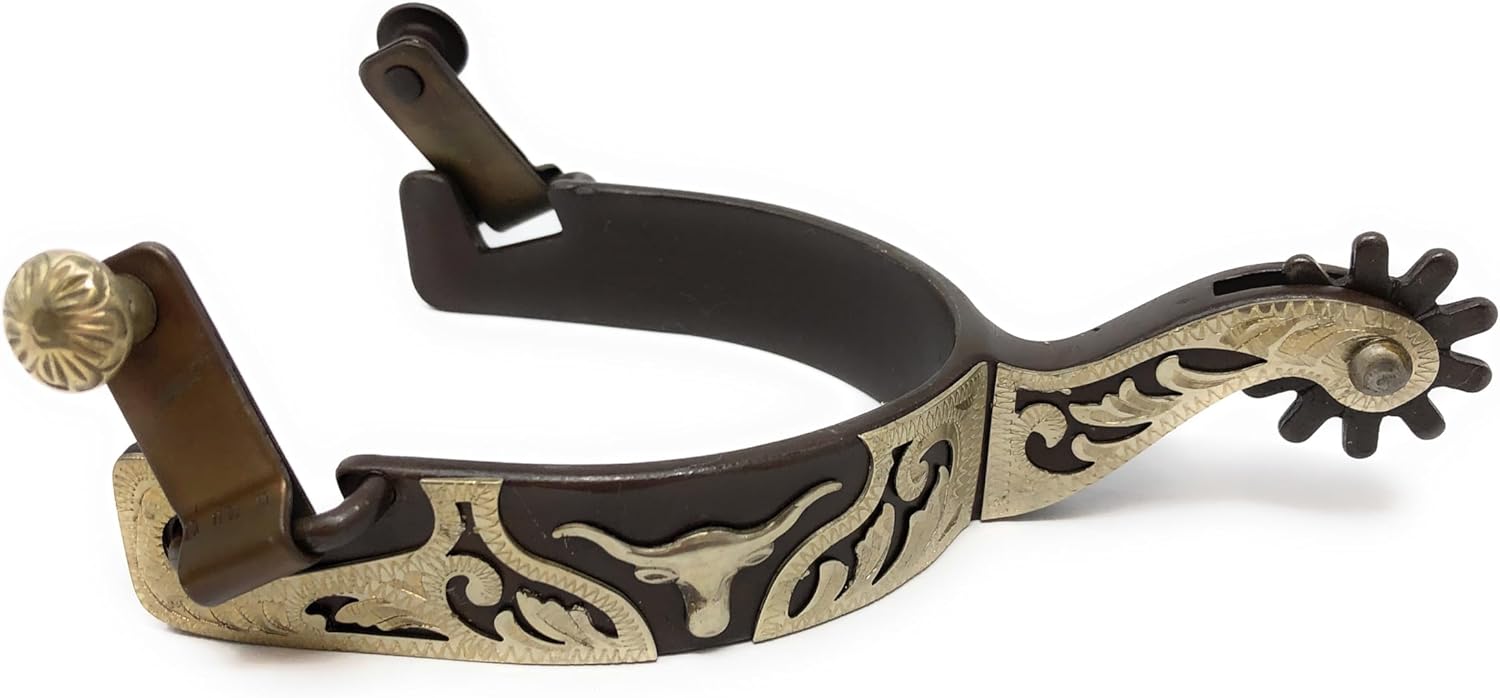 AJ Tack Men's Antique Brown Longhorn Spurs