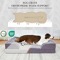 Vista 261 de Comfort Expression - Cama ortopédica para perros extragrandes, 53 x 42 pulgadas, cama impermeable y de apoyo de espuma con cojines removibles