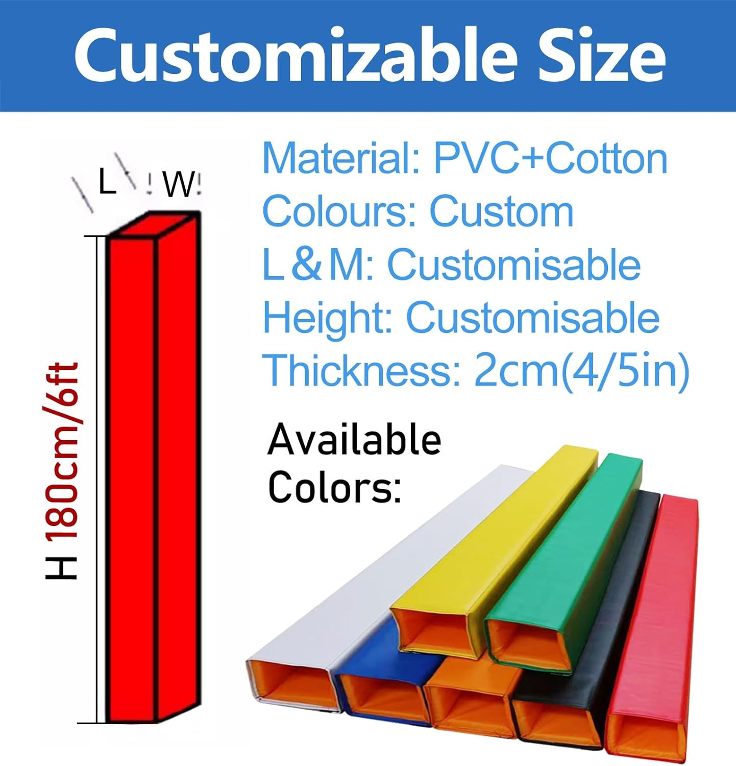 ERRULAN Outdoor Basketball Pole Protector Pad, Wrap Around Basketball Hoop Padding Pads, High-Density Foam Collision Guard for Gym Garage Playground Protection