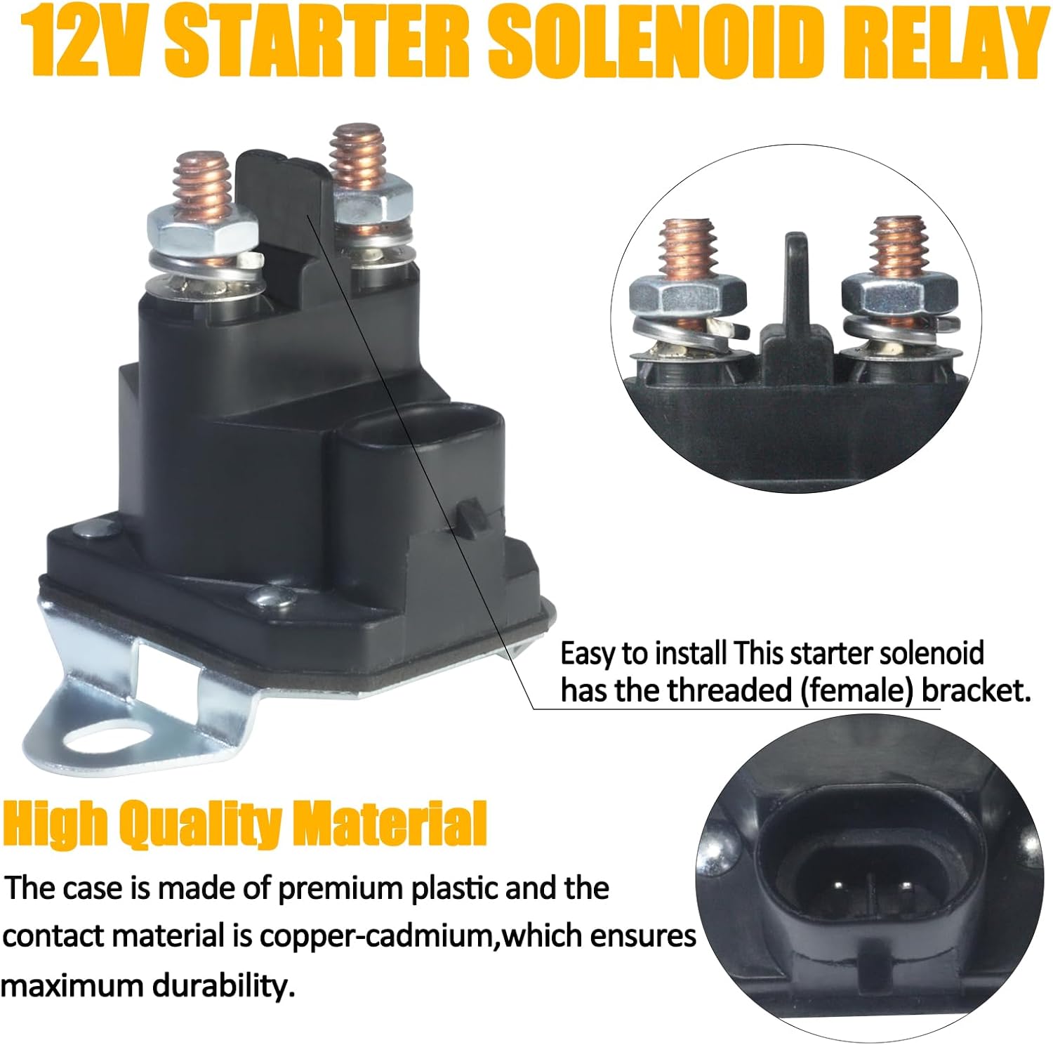 04781700 Starter Solenoid Fit for A-riens Gra-vely Z-OOM IKON ZTX ZT XL Z-ero Turn Mower ATV Vehicle Snowmobile Garden DIY Tool 12V Heavy-Duty Lawn Mower Starter Solenoid