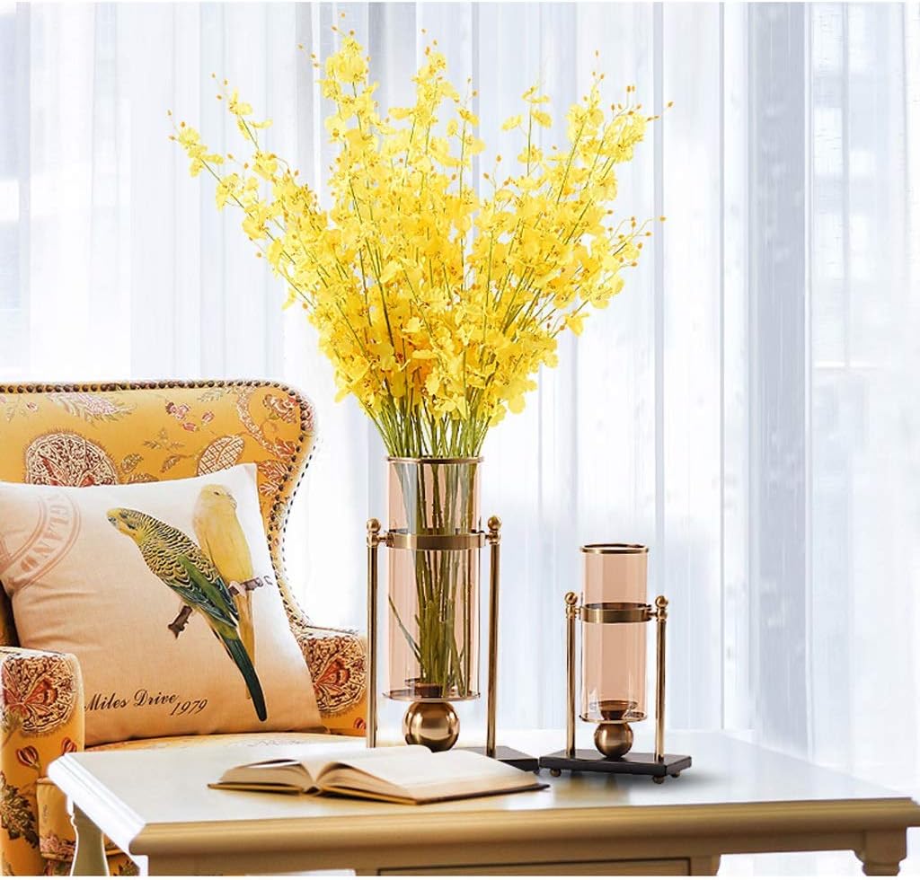 Metal Decorative Candlestick Glass Vase Gold Candle Holder Simple Candlelight Dinner Props Creative Jardiniere Home Decor (Size: 26 x 43cm) (20 x 34cm) image 4