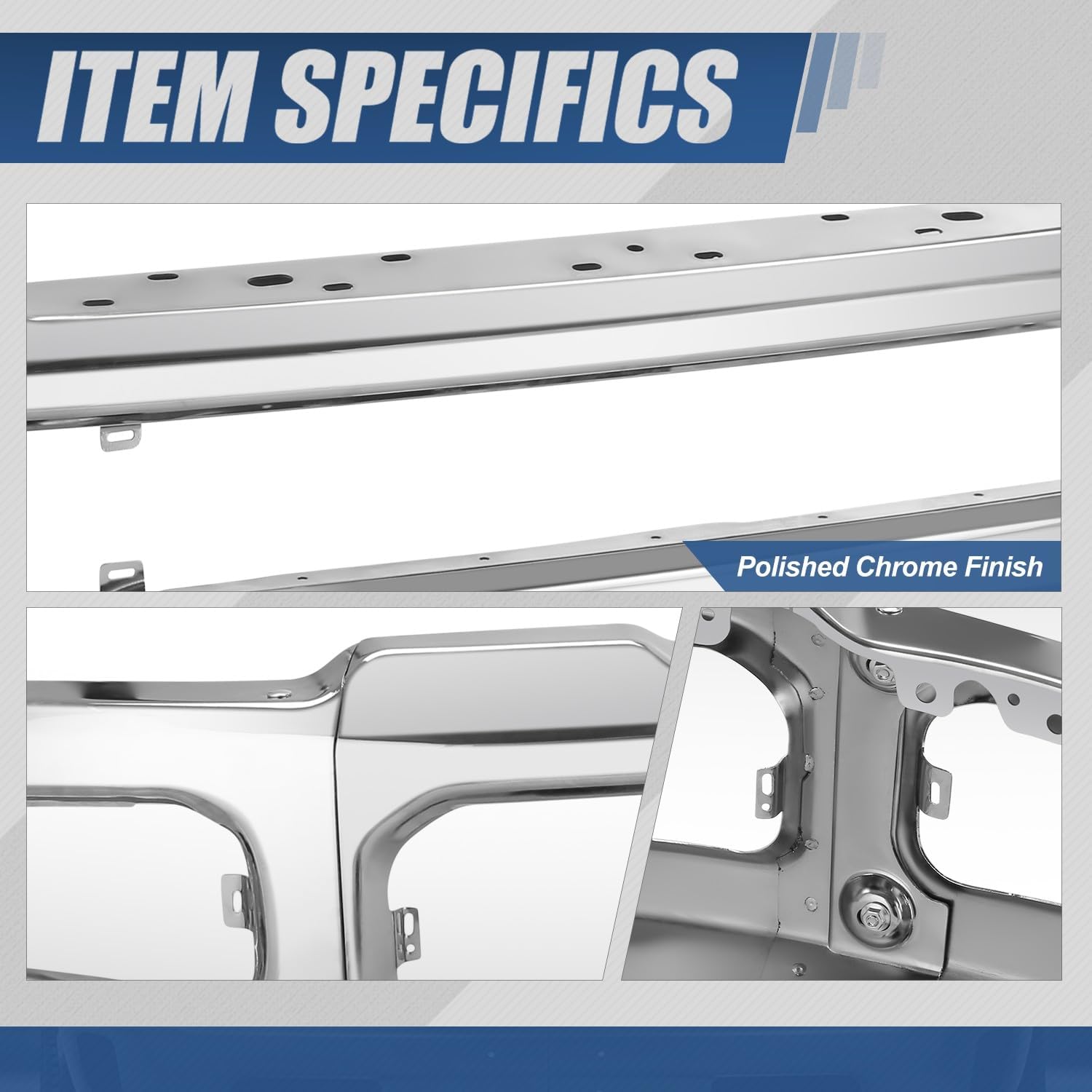 Auto Dynasty Front Bumper Replacement Compatible with 2023 2024 2025 Ford F250 F350 Super Duty, FO1002478, Polished Chrome