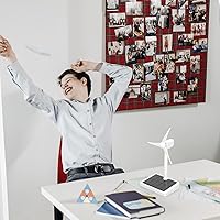 Vista 9 de Alasum Molino de viento de escritorio con energía solar, modelo de viento con energía solar, ornamento de bricolaje, decoración, enseñanza