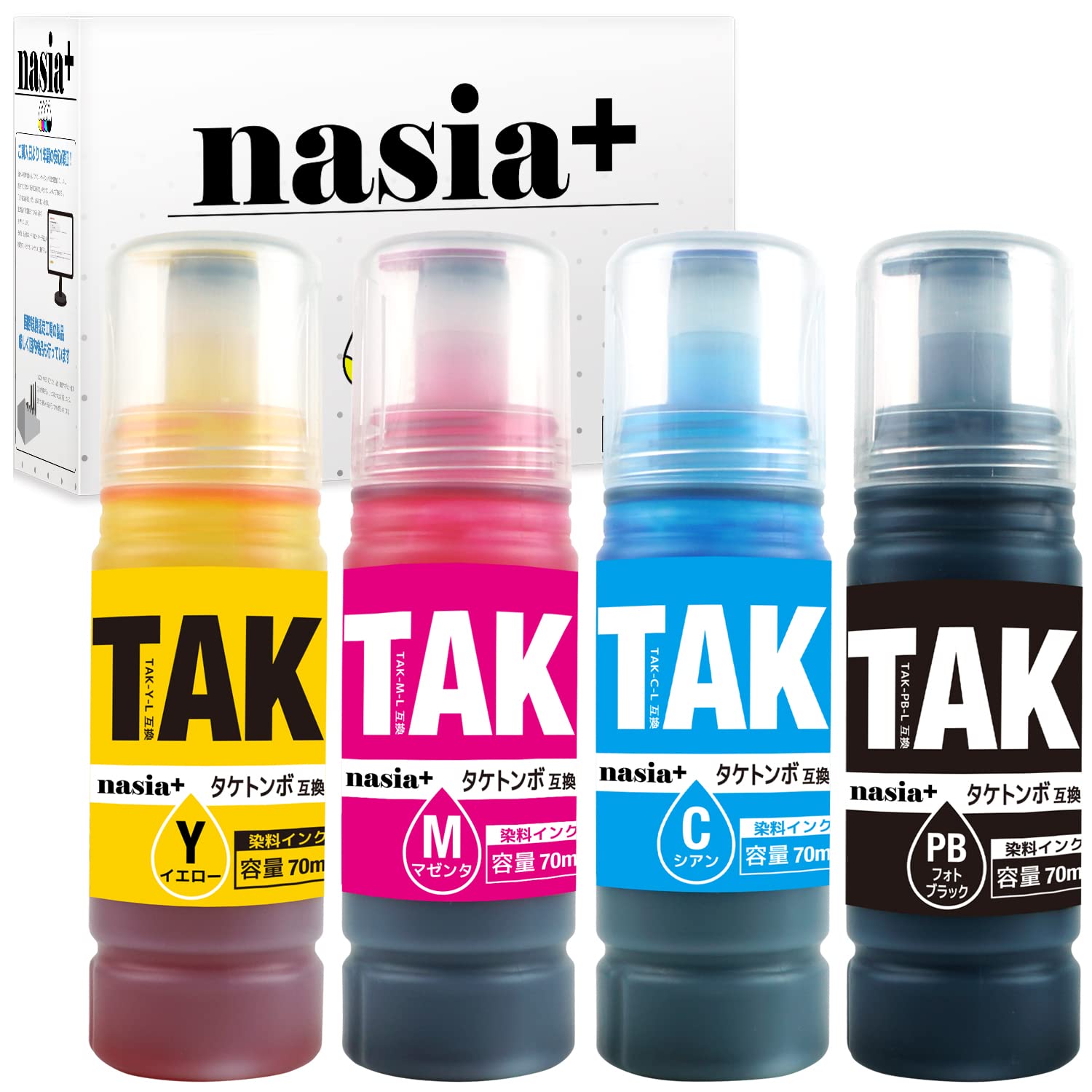 Amazon.co.jp: エプソン用 TAK (PB/C/M/Y) 【4色セット】 互換 インク