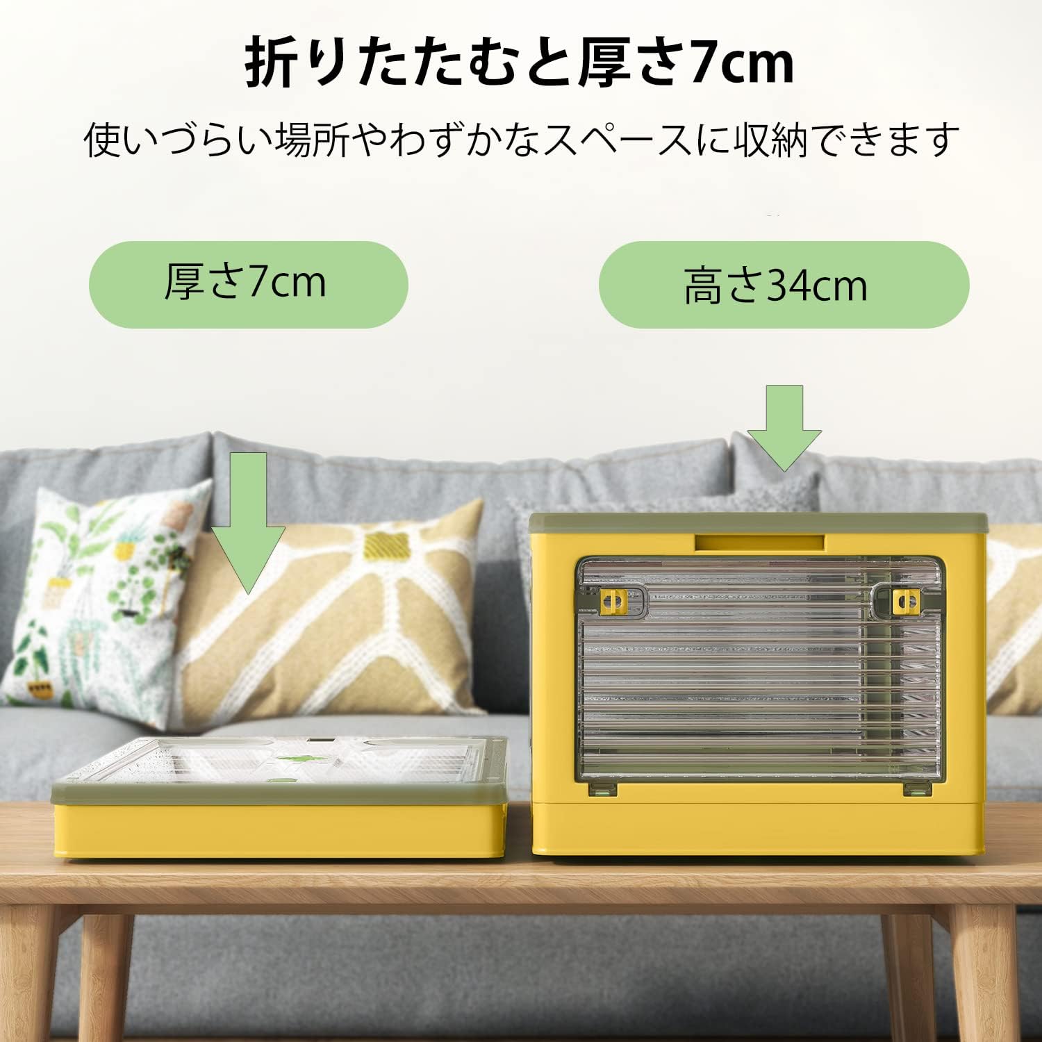 Foldable Storage Box, Omnidirectional, Clothes Organizer, Storage Case with Casters, Clothes Storage with Lid, Large Capacity, For Home and Office, Car, Stackable, Transparent, Width 23.6 x Depth 16.5 x Height 13.4 inches (60 x 42 x 34 cm), 5 Pieces, Blue