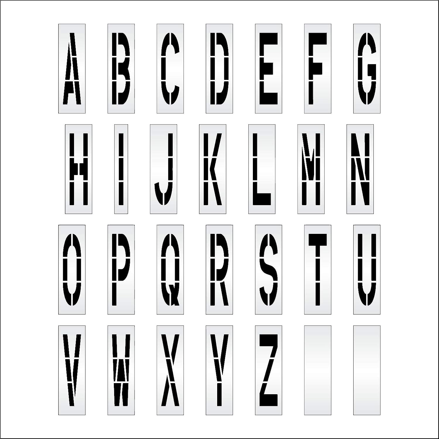 Pavement Stencils - 48 inch Alphabet KIT Stencil Set - (28 Piece) - 48" x 12" x 1/8" (128 mil) - Pro-Grade