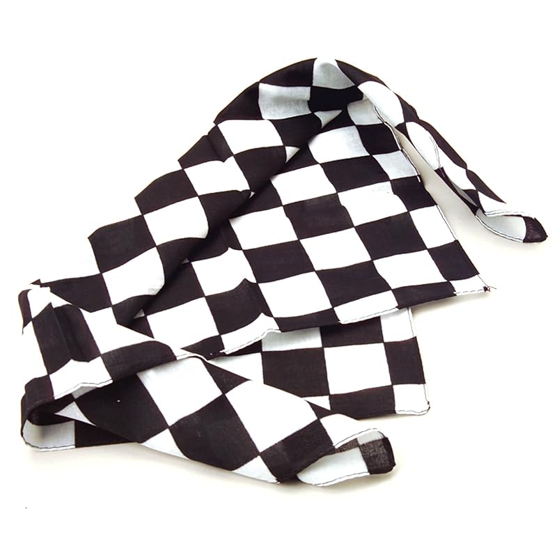U. S. Toy Bandanas Quadriculadas em Preto e Branco para Festas de Corrida, 12 unidades
