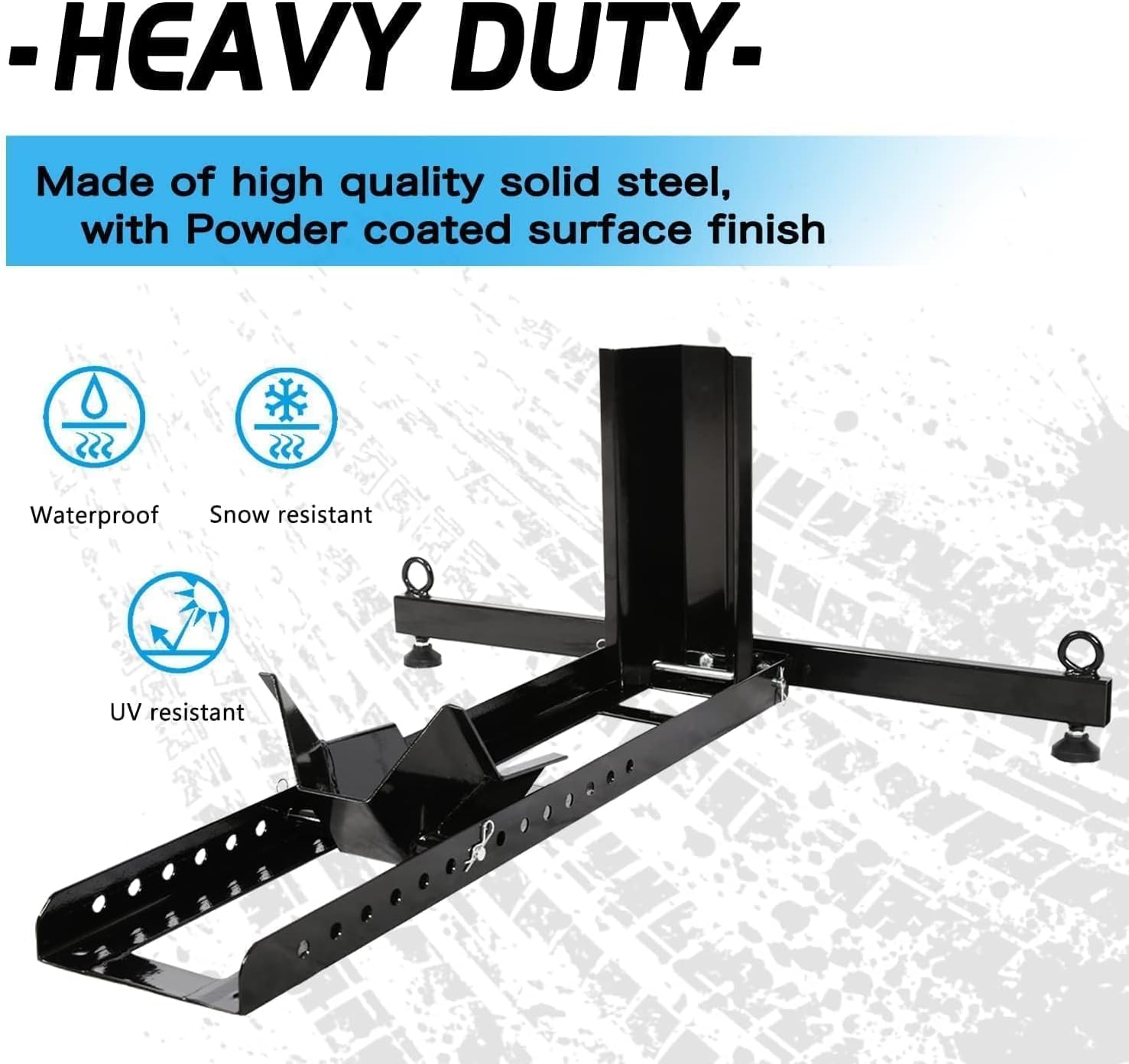 KUAFU Motorcycle Wheel Chock Stand Upright 1800 LBS, Wide Range 3“ to 5” Support Adjustable Heavy Duty Motorcycle Stand Front Wheel Tire Chock for Trailer/Truck/Garage Power Coated Steel