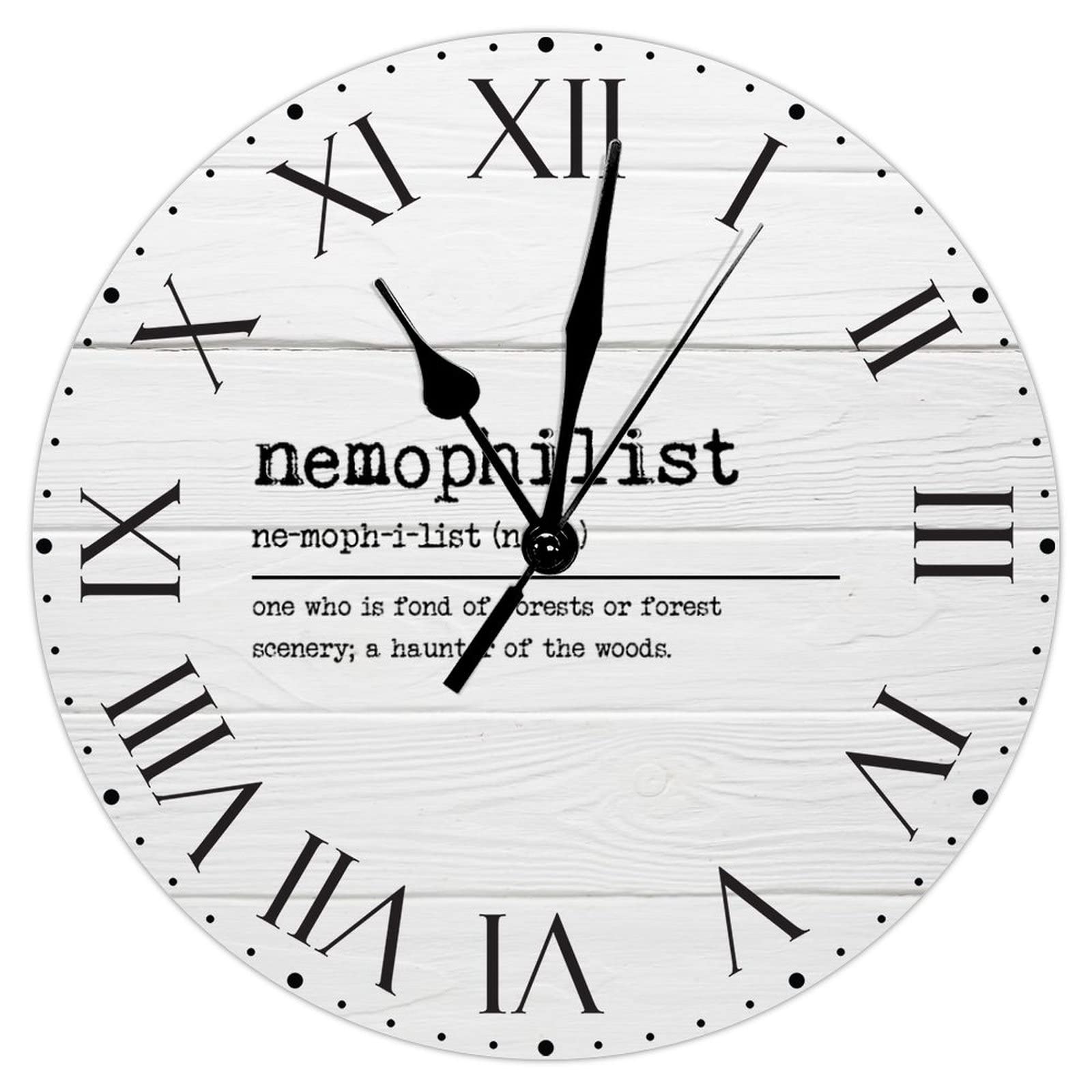 Horloge murale decorative en PVC avec chiffres romains et mecanisme silencieux de 30cm