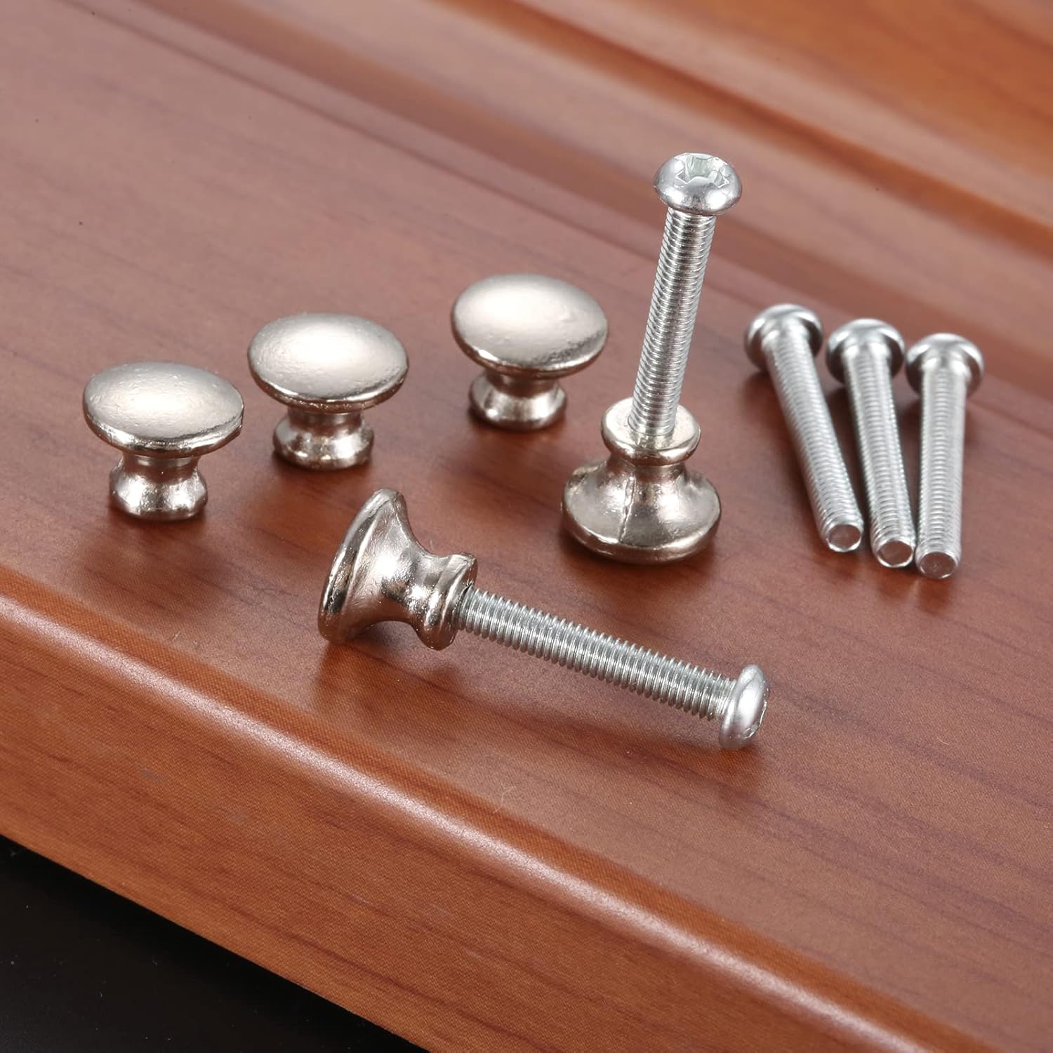 dophee 10-Pack Mini Drawer knobs, Silver Jewelry Box Pulls Wooden Cases Cabinet Cupboard Dresser Closet Chest Bin Handles Small Projects DIY Hardware (0.39"x0.32")