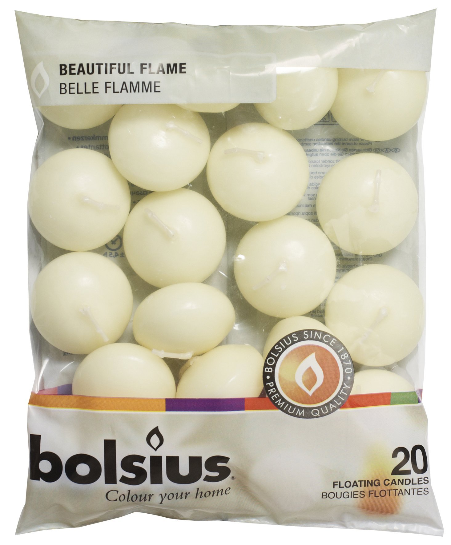 BOLSIUS 20 FLOATING CANDLES [Ivory] x 1
