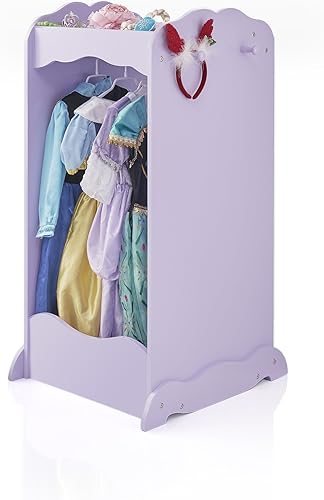 Miniatura 5 de Guidecraft Centro de disfraces  Natural armario de madera con espejo para niños, estación de almacenamiento de juegos de simulación con estante y