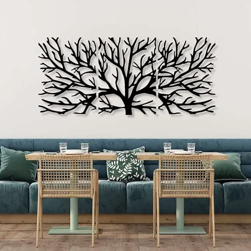 Set of 3 Metal Tree Wall Decor, Metal Tree Wall