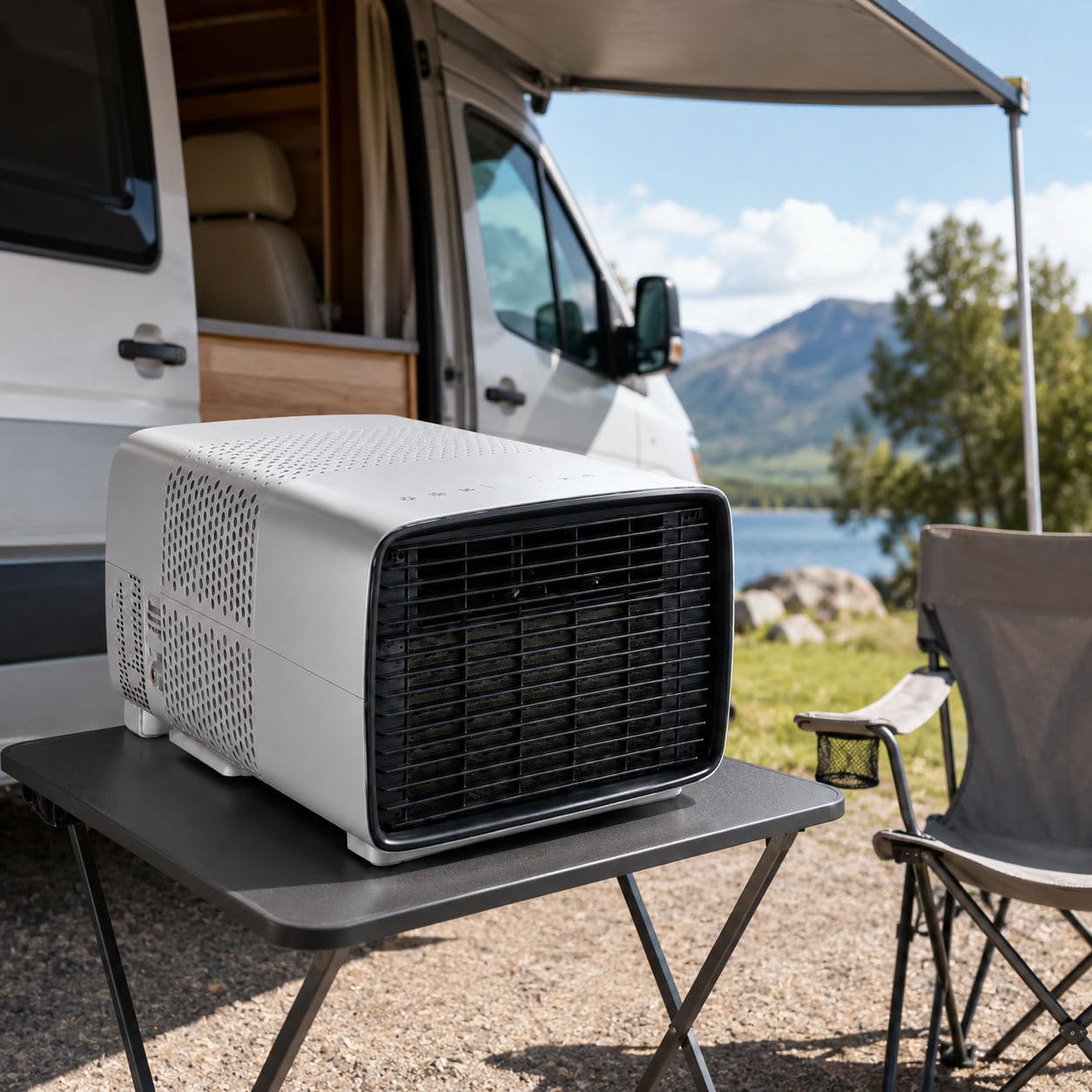 DIUNAOZI 2700 BTU Portable Air Conditioner with Real Compressor - 280W Low Wattage Mini AC, 45dB Quiet Operation, 3-in-1 Travel Cooler for RV, Camper, Small Rooms & Off-Grid Camping