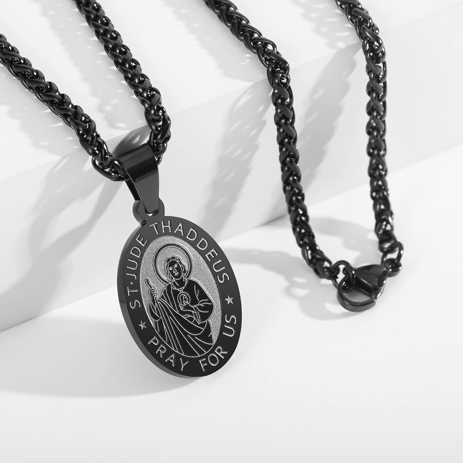 RS Saint St Michael/Christopher/Jude/Benedict/Joseph/Anthony Medal Necklace for Men Boys 24 In Religious gifts - Image 4