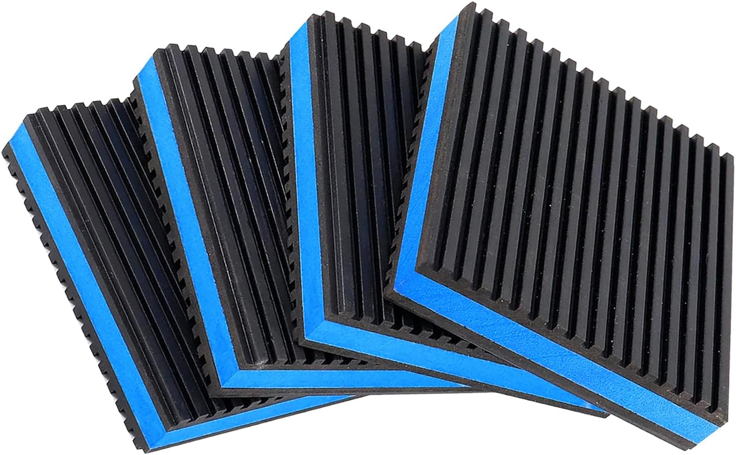 Heavy Duty Anti Vibration Pads,4x4x7/8 Inch Rubber EVA Sandwich Isolation Mats for Air Compressor, Washing Machine, Dryer, Treadmill, HVAC, AC Unit,Non-Slip Ribbed Surface, Indoor Outdoor Use 4Pack