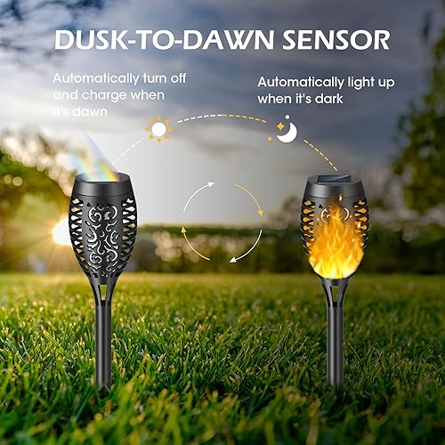 Miniatura 4 de Luces solares de llama para exteriores antorchas LED Tiki con llamas parpadeantes para Navidad, Halloween, jardín, patio, decoración  IP65 luces de