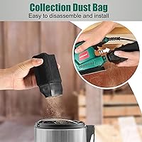 Vista 5 de HYCHIKA - Lijadora de detalles, 14,000 OPM, herramienta eléctrica compacta con 12 papeles de lija, sistema de recolección de polvo eficiente