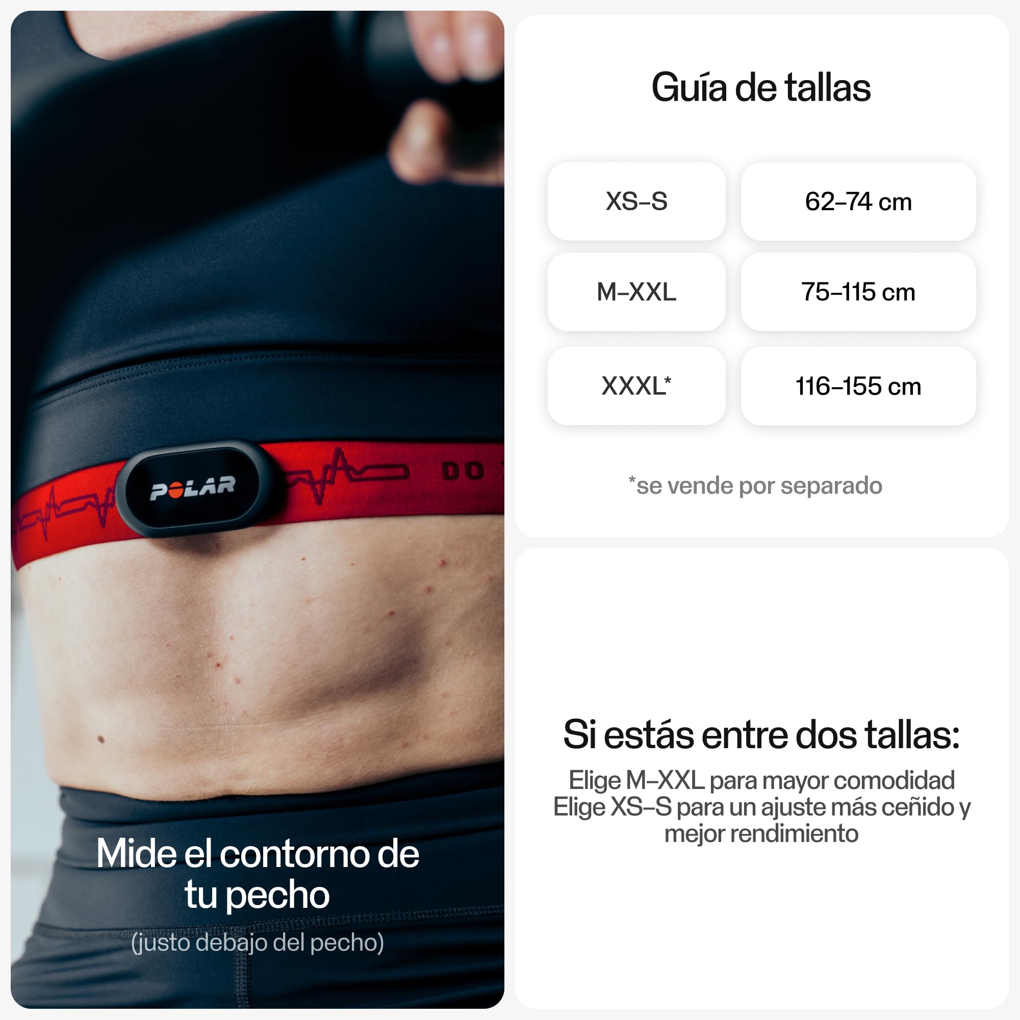 Sensor de FC Polar H10 – Negro – Ant+ y Bluetooth, precisión ECG/EKG, VFC, Resistente al Agua, Elástico Lavable a máquina, Ajuste cómodo, Batería reemplazable, para Deporte y Gimnasio M-XXL 75-115cm