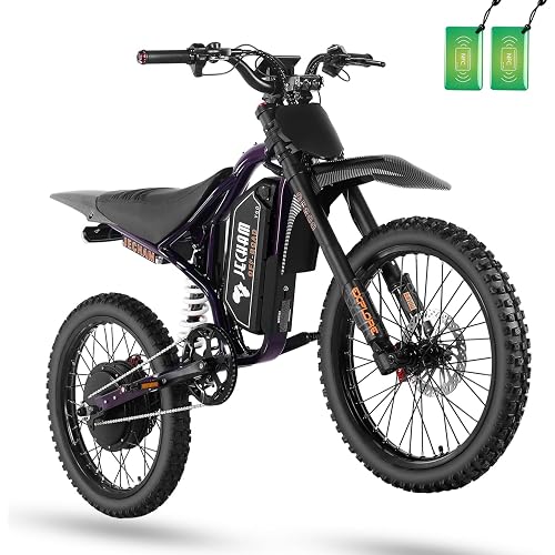 3000W/4700W/6000W Electric Off-Road E-Bike, 40MPH-55MPH Peak, 80-150 Miles Range, Removable Battery, Dual Suspension, Hydraulic Disc Brakes, UL2849 Certified, 90% Pre-Assembled