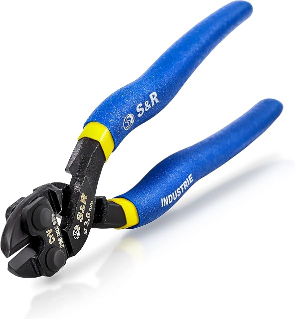 S&R Bolt Cutter 200 mm, Tiger, Induction Hardened Cutting Edge, 60 Chrome Vanadium, HRC58-62, Professional