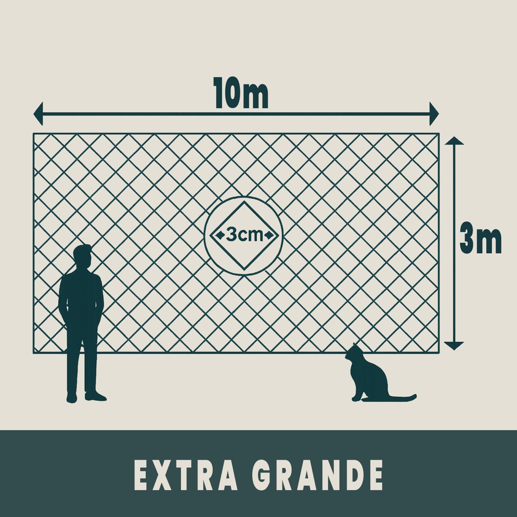Red para Gatos 8x3m hasta 10x3m Seguridad Transparente Ideal Balcón Ventana Terraza Protección Exterior Interior Malla Antidesgarro Duradera Montaje Kit Completo Cuerda Ganchos Bridas Juguete