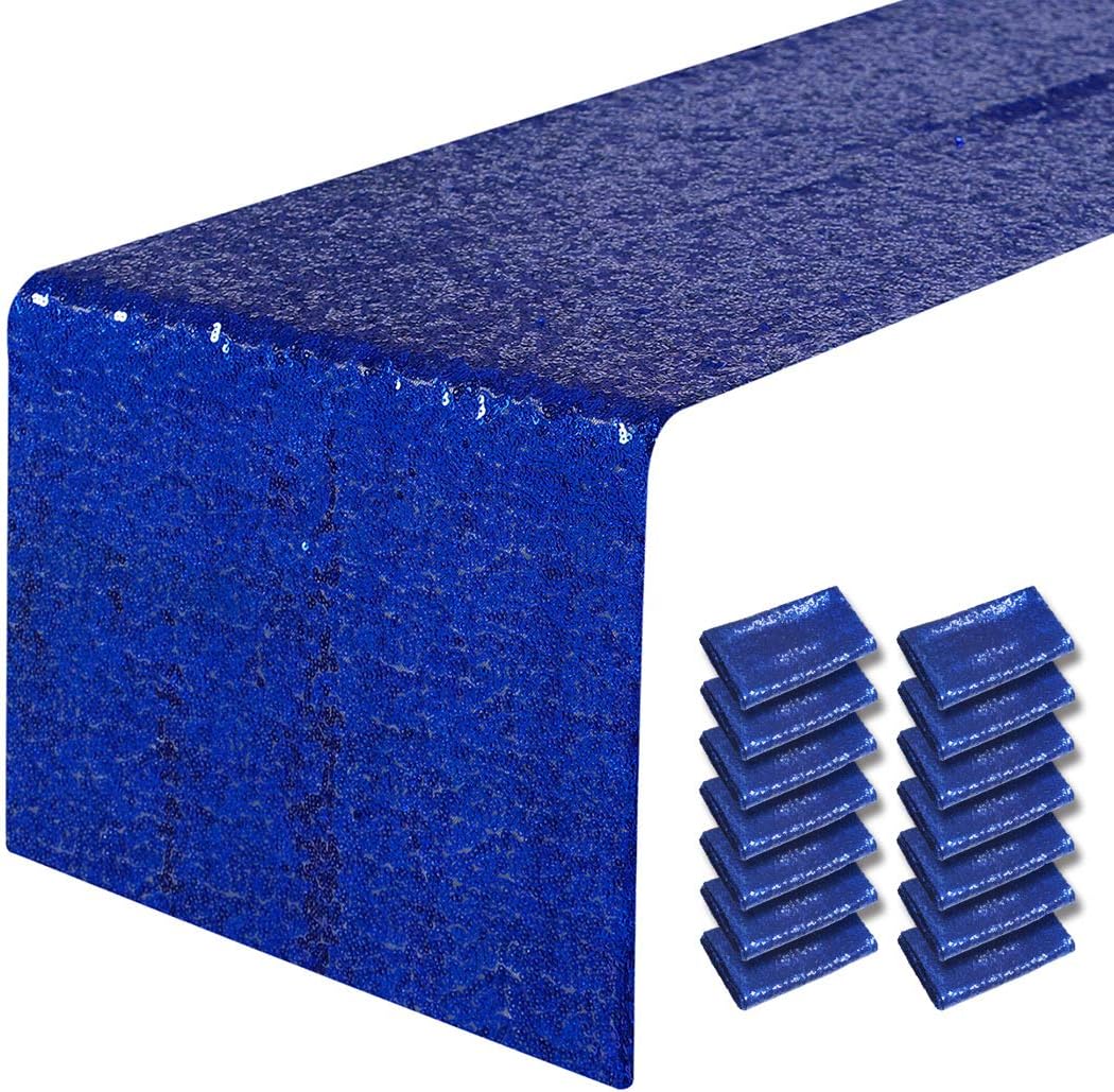 15 Packs 12 x 108 inches Royal Blue Sequin Table Runner