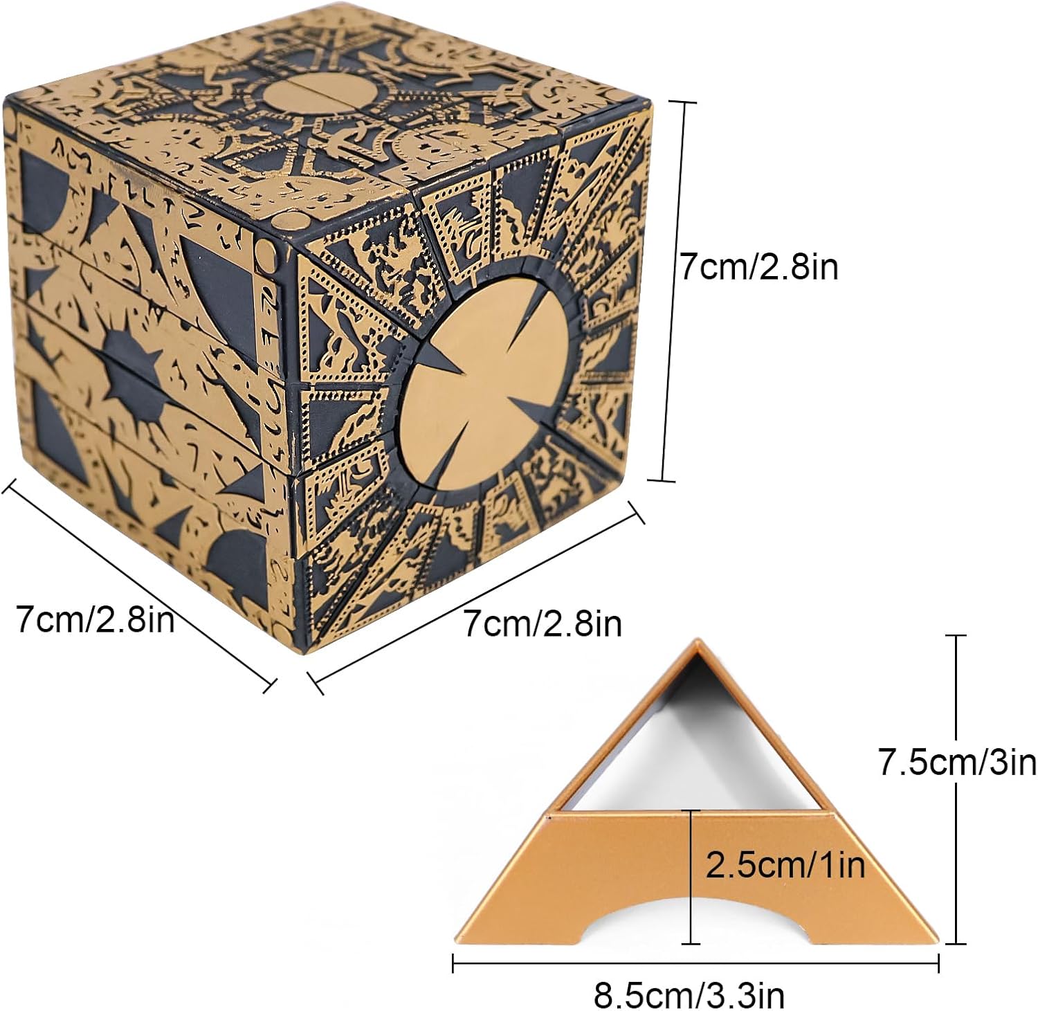 Hellraiser Puzzle Box,Puzzle Box Functional Detachable Lament Configuration with Base Movies Props Halloween Cosplay