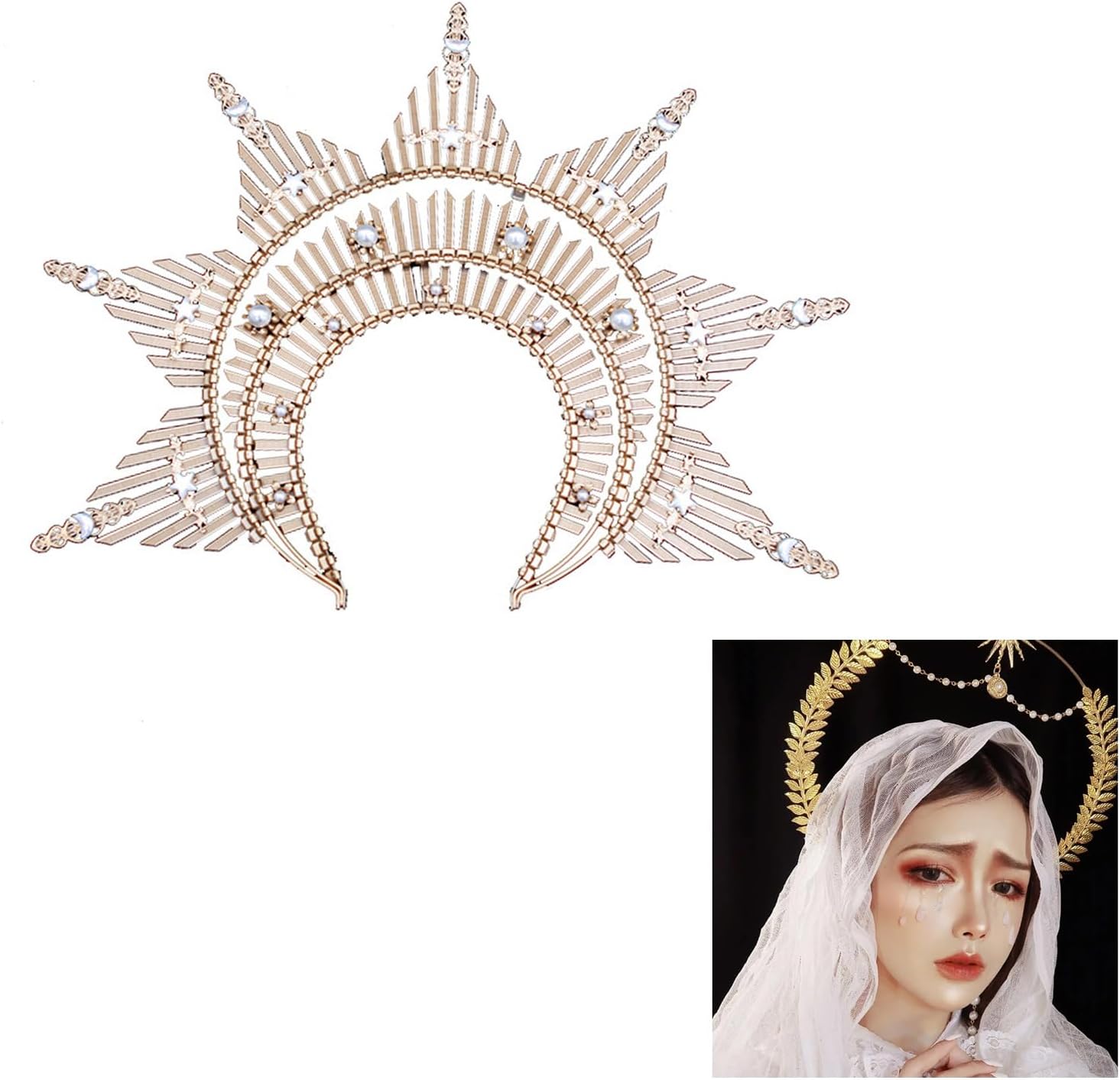 Pearls Crown Hair Hoop Vintage Pageant Hair Accessories For Wedding Headband Bridal Photo Props Pearls Hairband