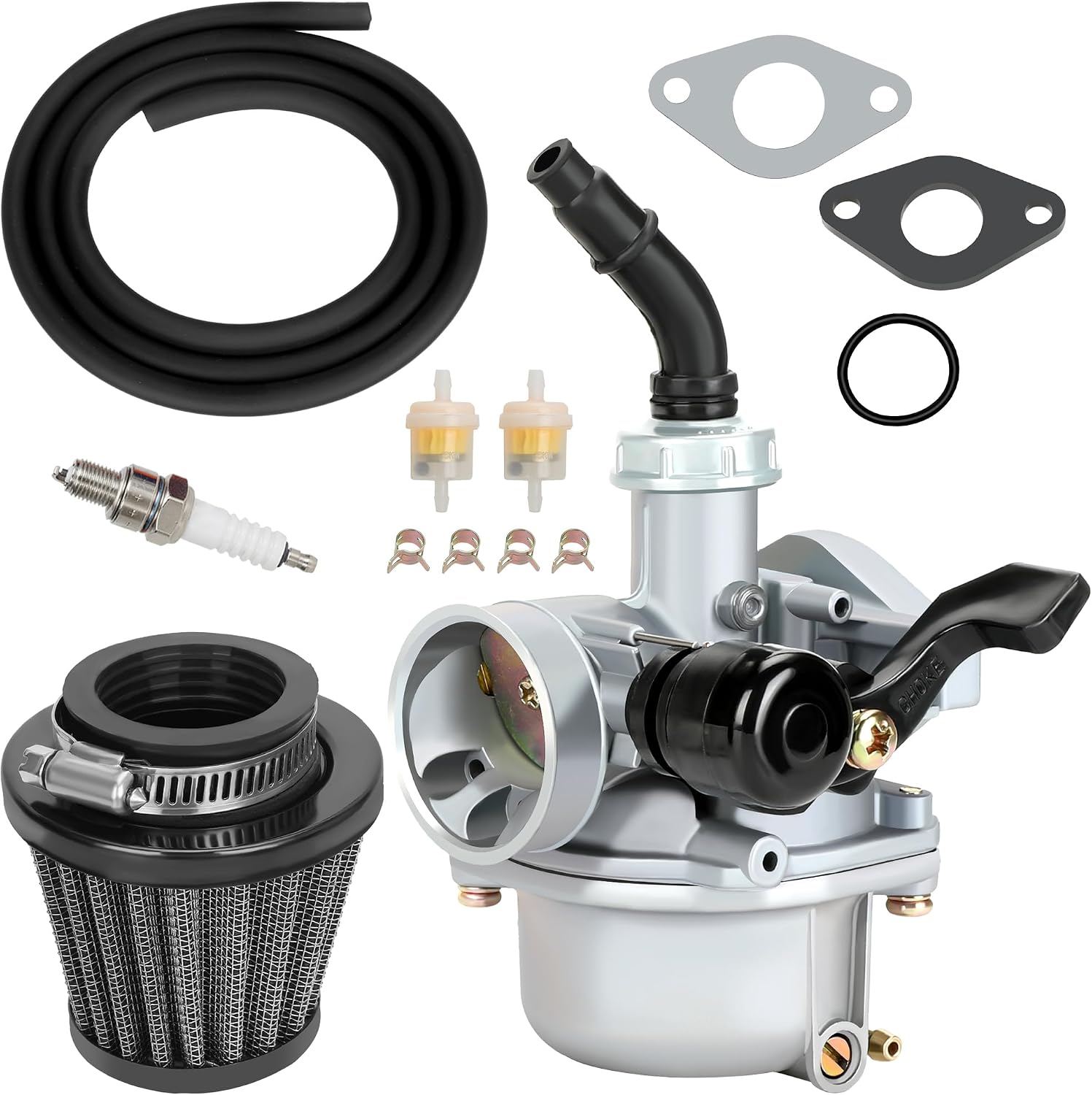 YOXUFA PZ19 Carburetor 19mm Carb for 125cc 110cc 50cc 70cc ATV Pit Dirt Bike Coolster Apollo Baja Kazuma falcon TaoTao DB10 DB24 GK110 Chinese Quad 4 Wheel Parts Black