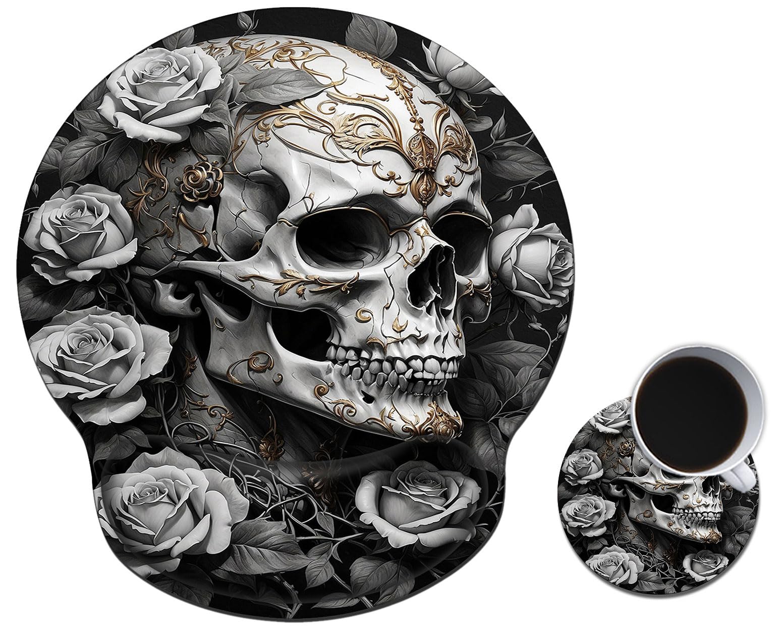 Mouse Pad with Wrist Support Gel, Ergonomic Mouse Pad with Comfortable Wrist Rest, Gaming Mousepad Non-Slip PU Base for Laptop Office Easy Typing &