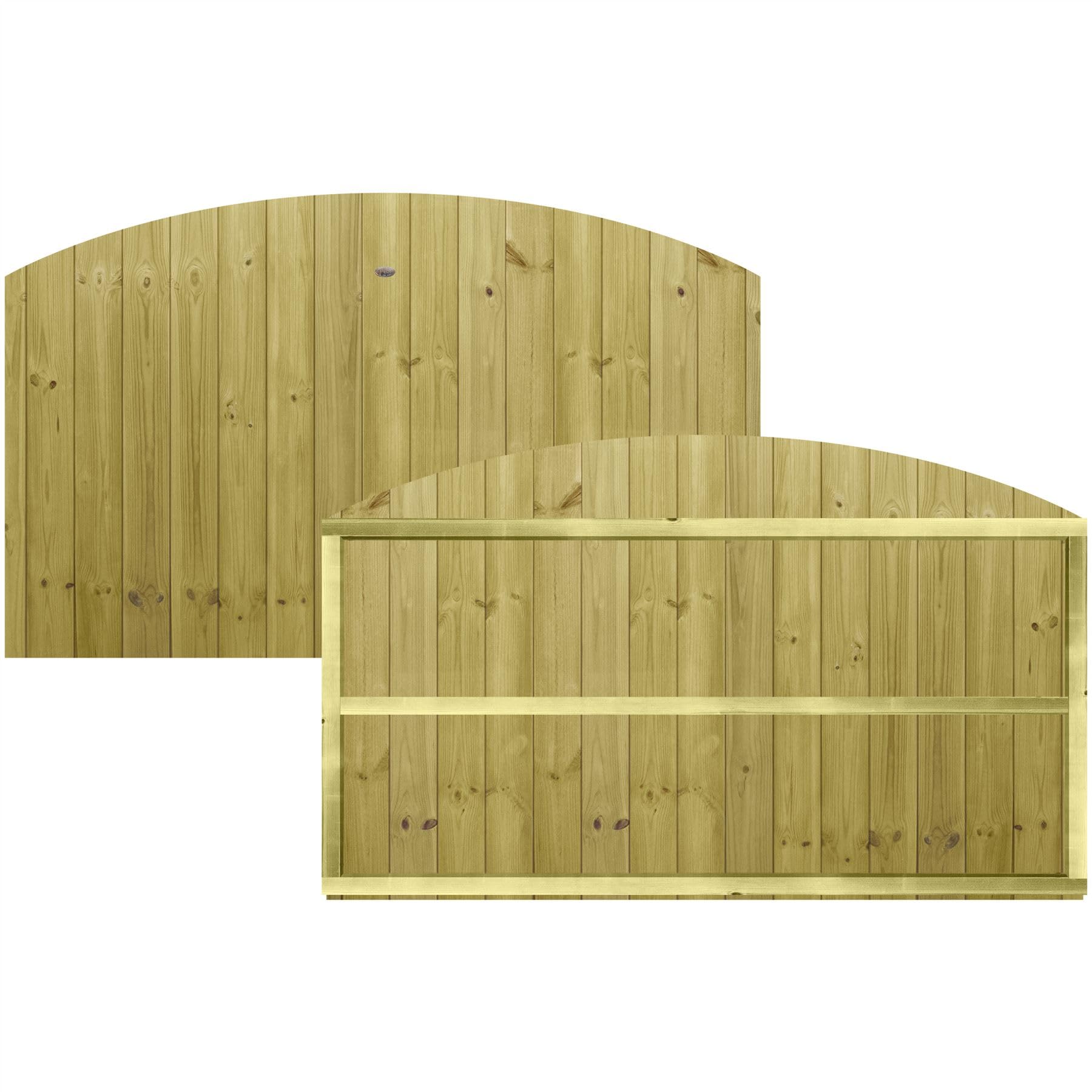 Premier Garden Supplies Pressure Treated (Tanalised) Dome Top Tongue & Groove Fence Panel, 6Ft X 3Ft Fully Framed Arch Wooden Fencing Extension | Heavy Duty Treated Interlocking Boards, Ideal For Any Garden Perimeter (Wide: 182Cm X High: 112Cm)