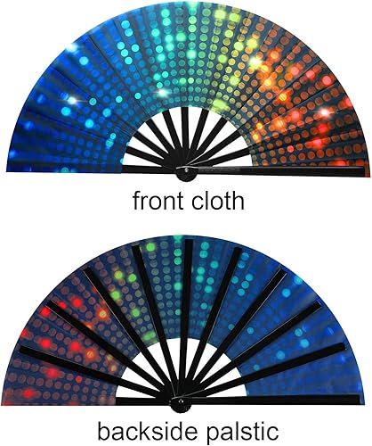 Miniatura 6 de Ventilador de mano plegable grande, ventilador de mano plegable para mujeres, abanicos de mano, ventilador de mano chino de Kung Fu Tai Chi para