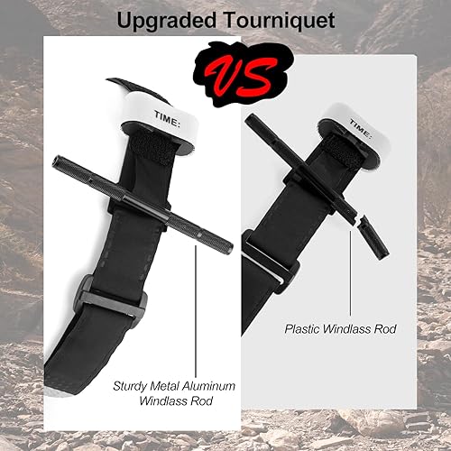 Miniatura 2 de Torniquete, kit de torniquete con una sola mano con varilla de molinete de aluminio de metal mejorado, kit táctico de primeros auxilios para