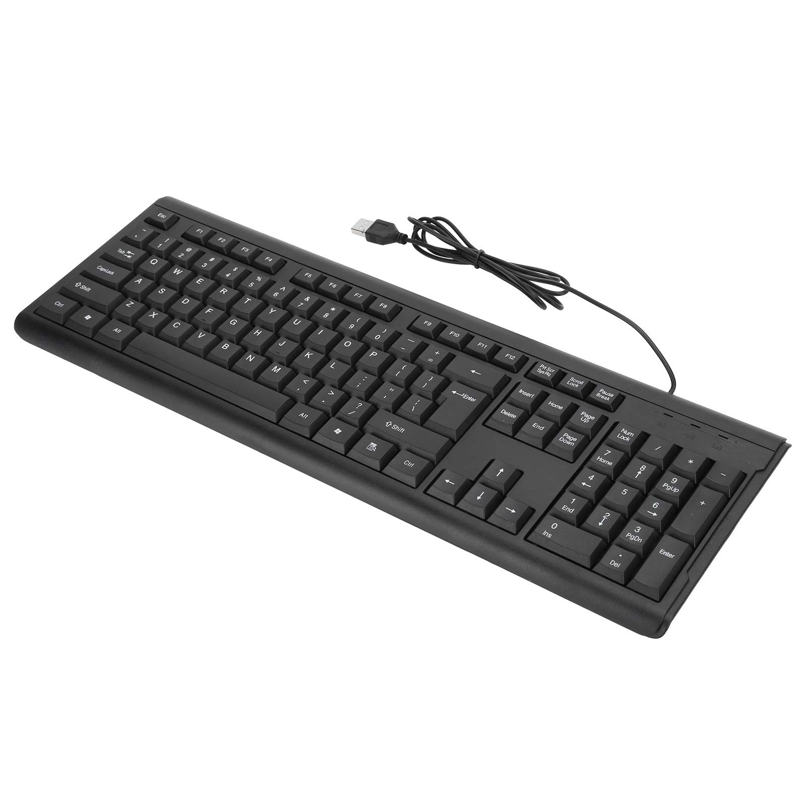 USB Wired Keyboard 104 Keys Silent Business Keyboard with Ergonomic Design and High Definition Keycaps Plug and Play