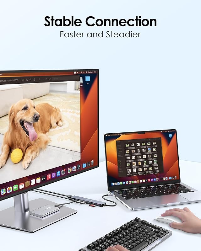 LENTION 8-in-1 USB-C Hub 4K60Hz HDMI, 100W PD, SD/TF Kártyaolvasó, MacBook Pro/Air, iPhone 16/15 Kompatibilis Adapter