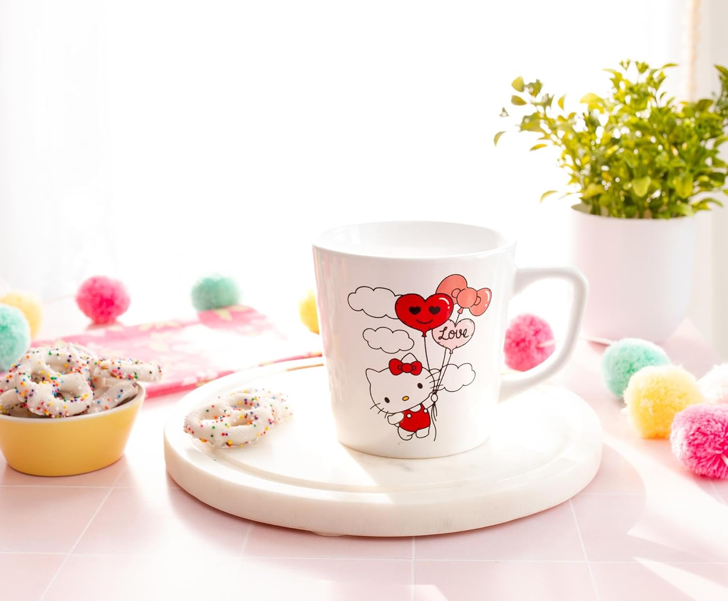 Silver Buffalo Sanrio Hello Kitty Love Wide Latte Ceramic Mug, 17 Ounces - Image 4
