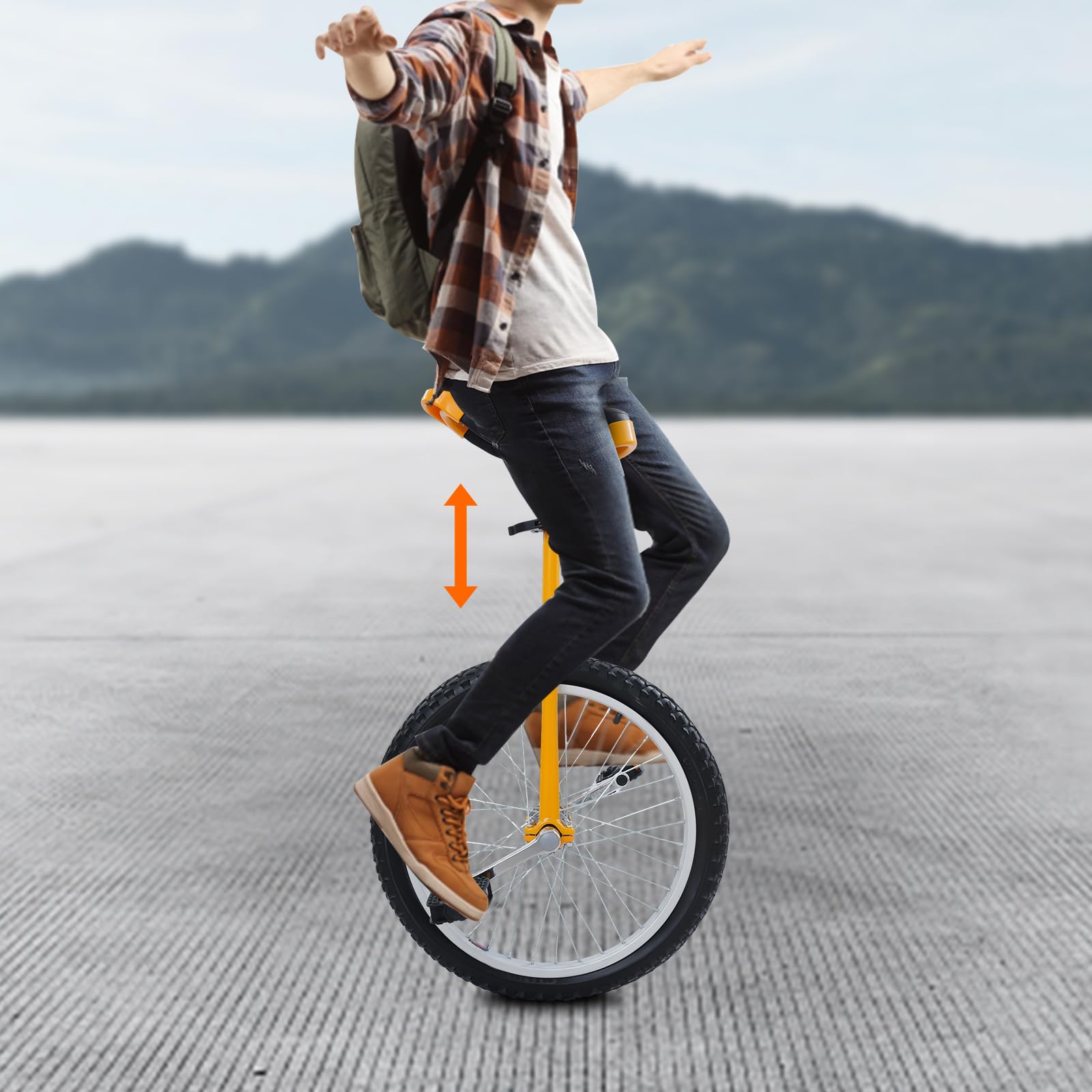 Einrad 20 Zoll Gleichgewichtstrainingeinrad für 1,55–1,75m Kinder & Erwachsen Höhenverstellbar Einrad mit Ergonomischer Sattel Upgrade Einrads für Anfänger und Profis Unisex