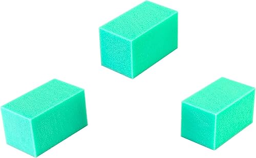 CanDo Bloques de terapia de manos verde (firme), paquete de 3 Herramientas de ejercicio de espuma para fortalecer el agarre para terapia física,