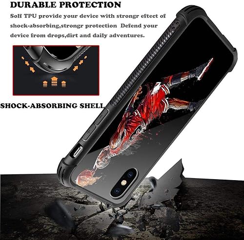 Miniatura 3 de ANLUN STORE Funda compatible con iPhone Xs, funda de plexiglás con 38 patrones de jugador de baloncesto para iPhone X, para niños y hombres,