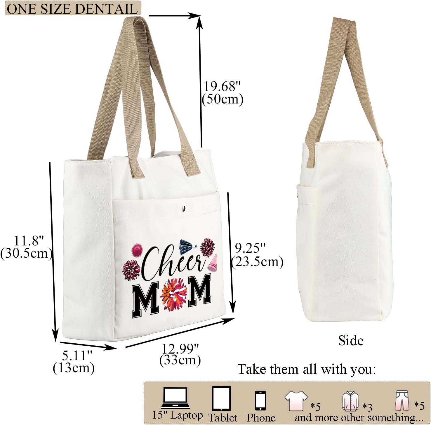 MBMSO Cheer Tote Bag - Mom & Cheerleaders Gift - Cheerleading Sports Bag - Image 4