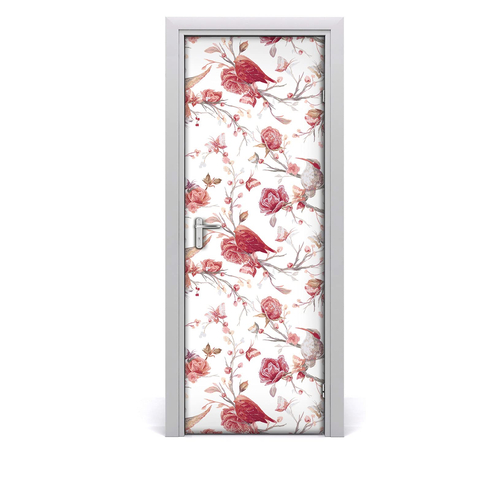Papier peint sur la porte pour masquer les rayures autocollant animaux 85x200cm