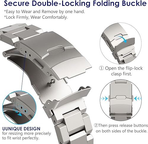 Miniatura 4 de WINGLE Bandas de metal para Samsung Galaxy Watch 7 6 5 4 Band Galaxy Watch 6 Classic5 Pro4 ClassicFE Band Men 1.850 in 1.693 in 1.811 in 1.654 in